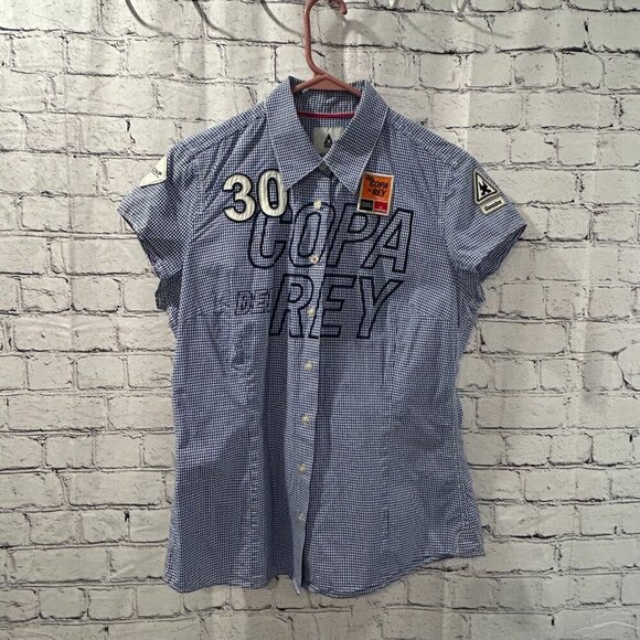 Vintage Ladies Gaastra Copa Del Rey sailing checkered shirt Size M - Picture 1 of 3